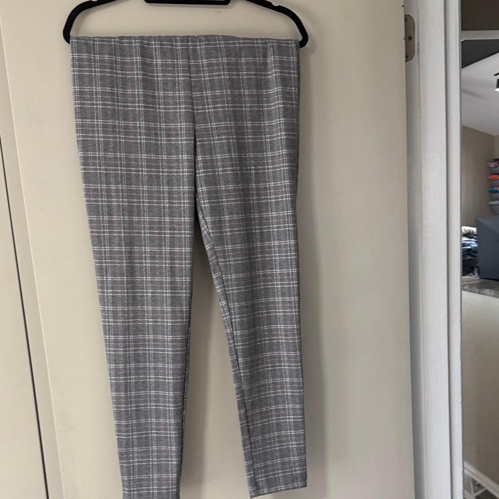 LOFT Gray Plaid Skinny Pants